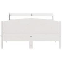 Bedframe zonder matras massief grenenhout wit 150x200 cm - thumbnail