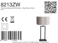 Steinhauer Tafel schemerlampStanger zilver velvet met zwart - 8213ZW - thumbnail