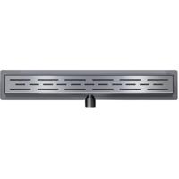 Wiesbaden Douchegoot met Flens en Rooster - 100x7cm - Gunmetal - thumbnail