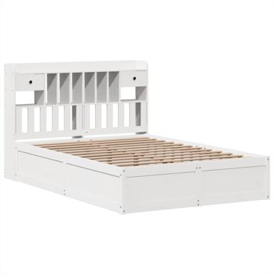Bedframe zonder matras massief grenenhout wit 90x190 cm - thumbnail