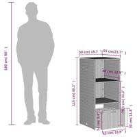 Tuinkast 50x55x115 cm poly rattan bruin - thumbnail