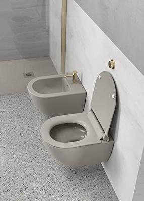 Ben Segno 2.0 hangtoilet met toiletbril compact Xtra glaze+ Free flush beton grijs