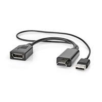 HDMI-Adapter | HDMI Connector | DisplayPort Male | Vernikkeld | Recht | PVC | Zwart | 1 Stuks | Polybag - thumbnail