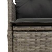 9-delige Tuinset met kussens poly rattan grijs - thumbnail