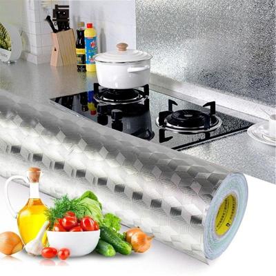 Keuken wand kachel aluminiumfolie olie-proof stickers anti-fouling hoge temperatuur zelfklevende Croppable wallpaper muur sticker grootte: 60cmx5m (s