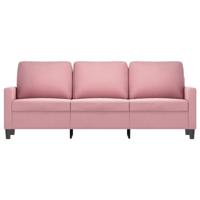 Driezitsbank 180 cm fluweel roze - thumbnail