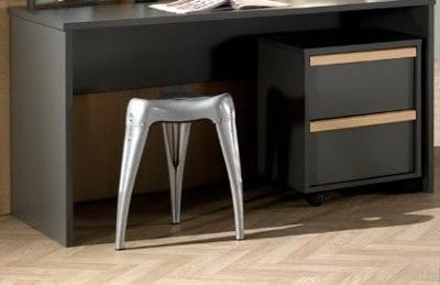 Vipack rolcontainer voor bureau London - antraciet - 59,7x48,1x40 cm - Leen Bakker