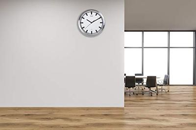 MAULpilot wandklok, radiogestuurd, diameter 30,5 x 4,5 cm, aluminium kader