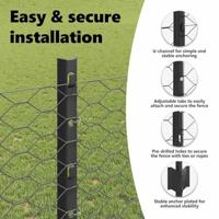 VidaXL Hek met paal grijs 1,2 x 25 m staal - thumbnail