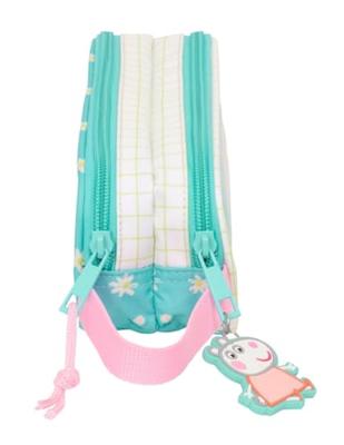 Pennenetui met 2 vakken Peppa Pig Pretty flowers Geel Munt 21 x 8 x 6 cm