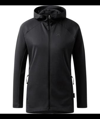 Haglofs Korp Mid Hood Fleece Dames True Black XL Haglofs Korp Mid Hood Fleece Dames True Black XL