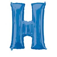 Folieballon Blauwe Letter &apos;H&apos; - Groot - thumbnail