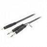 Stereo Audiokabel 2x 6.35 mm Male - 3.5 mm Male 1.5 m Donkergrijs