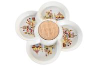 Set voor voorgerechtjes DKD Home Decor Rood Blauw Wit Keramiek 22 x 22 x 7 cm Mediterrane Huizen - thumbnail