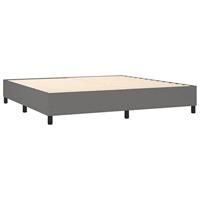 Boxspring met matras stof donkergrijs 200x200 cm - thumbnail