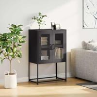 Hoge kast 68x39x107 cm staal zwart - thumbnail