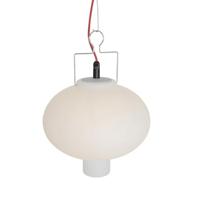 QAZQA Smart buiten hanglamp wit 35cm met rode stekker incl. Wifi A60 - thumbnail