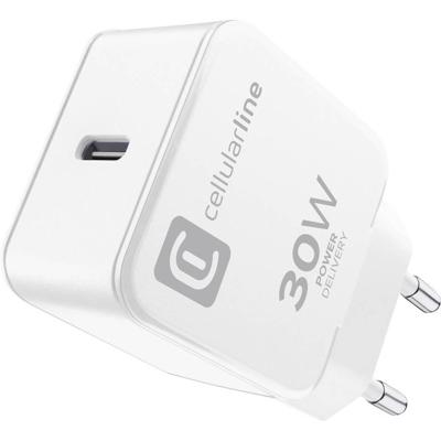Cellularline USB-oplader 30 W USB-C USB PD Wit Thuis Snellader, USB Power Delivery (USB-PD) Cellularline USB-oplader 30 W USB-C USB PD Wit Thuis Snellader, USB Power Delivery (USB-PD)