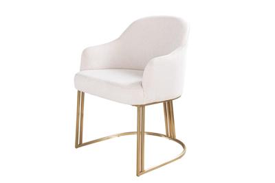 Armleuningen Stoel EXTRAVAGANCIA beige corduroy metaal geborsteld champagne goud - 46201