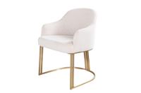 Armleuningen Stoel EXTRAVAGANCIA beige corduroy metaal geborsteld champagne goud - 46201 - thumbnail