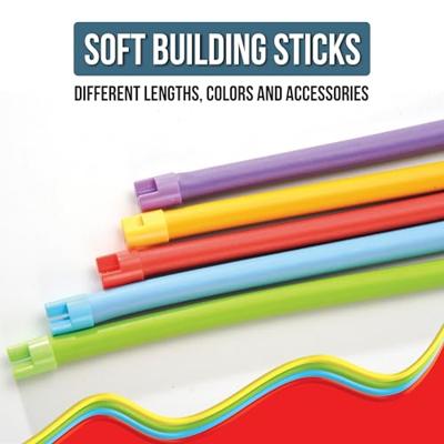 Clics Spaghetteez noodle flyer vliegtuig flexibele bouwstaafjes, 76dlg.