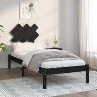 Bedframe massief hout zwart 75x190 cm - thumbnail