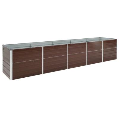 VidaXL Plantenbak verhoogd 400x80x45 cm gegalvaniseerd staal bruin