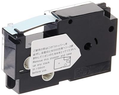 Gelamineerde Tape voor Labelmakers Casio XR-12WE Wit Zwart - thumbnail