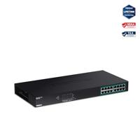 TRENDnet TPE-TG160G 16-poorts Gigabit PoE + -switch, 16 x Gigabit PoE + poorten, 246 W PoE prestatiebudget, 32 Gbit/s switchingcapaciteit, desktopswitch, ethernet-netwerkschakelaar, metaal - thumbnail