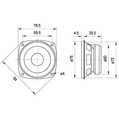 Visaton Vs-frs8/8 Hifi Full-range Luidspreker 8 cm (3.3") 8 Ohm Visaton Vs-frs8/8 Hifi Full-range Luidspreker 8 cm (3.3") 8 Ohm