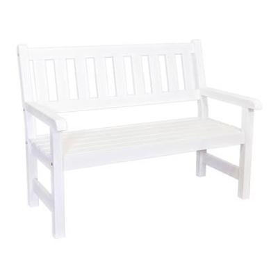 SenS-Line 2-zits Houten tuinbank Bordeaux 125 cm - wit