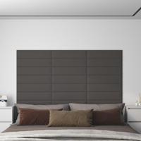 Wandpanelen 12 st 1,08 m 60x15 cm stof donkergrijs - thumbnail