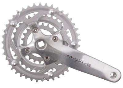 M-Wave crankset 22/32/42t 170mm 7-8 speed zilver