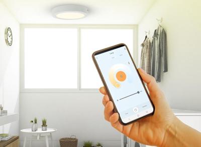 Qnect Slimme Plafondlamp - Wit - Ø17cm - Plafonnière - 12W