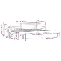 Slaapbank met onderschuifbed/lades zonder matras 80x200 cm wit - thumbnail