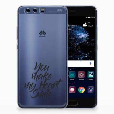 Huawei P10 Plus | Siliconen hoesje | met naam Heart Smile Huawei P10 Plus | Siliconen hoesje | met naam Heart Smile