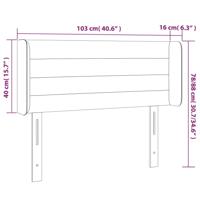 Hoofdbord met randen 103x16x78/88 cm fluweel lichtgrijs - thumbnail