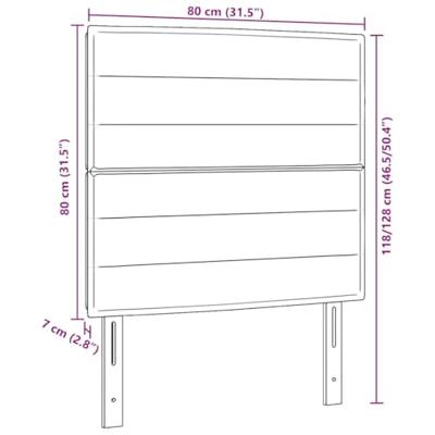 LED Hoofdbord met LED-striplichten Blauw 80 cm Polyester