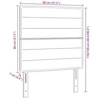 LED Hoofdbord met LED-striplichten Donkerbruin 80 cm Polyester - thumbnail