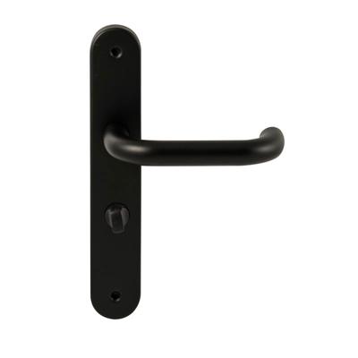 Hardbrass Deurkruk Stockholm op ovaal langschild WC63/8mm - zwart Hardbrass Deurkruk Stockholm op ovaal langschild WC63/8mm - zwart