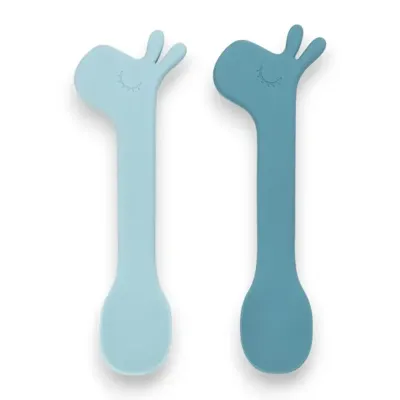 Done By Deer Lalee Siliconen Lepels Blauw 2 Stuks