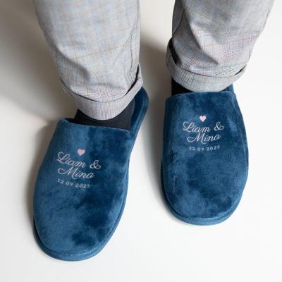 Pantoffels bedrukken - Blauw - Maat 43-45