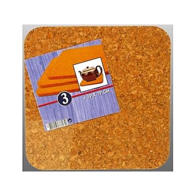 Excellent Houseware Kurk onderzetter 19x19cm set van 3