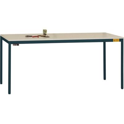 Manuflex LD1906.7016 ESD ESD-werktafel UNIDESK met kunststof plaat, onderstel antraciet RAL 7016, bxdxh = 1200 x 800 x 723-733 mm Antraciet
