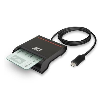 ACT AC6020 USB-C Smartcard eID Card Reader - External - Zwart
