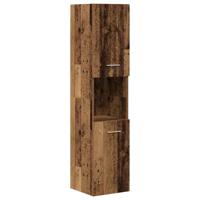 4-delige Badkamermeubelset bewerkt hout oud houtkleurig - thumbnail