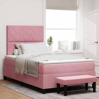Boxspring bed met matras Roze 120 x 190 cm Fluweel