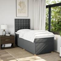 Boxspring met matras stof donkergrijs 100x200 cm - thumbnail