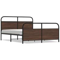 Bedframe zonder matras metaal bruin eikenkleurig 150x200 cm - thumbnail