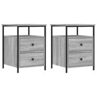 Nachtkastjes 2 st 44x45x60 cm bewerkt hout grijs sonoma eiken - thumbnail